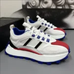 Lace-Up Sneakers with Contrast Stripes and Chunky Sole - Image 5