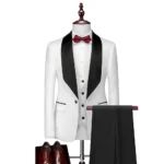 Shawl Lapel 3 Pieces Men Suit - Image 3