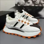 Lace-Up Sneakers with Contrast Stripes and Chunky Sole - Image 4