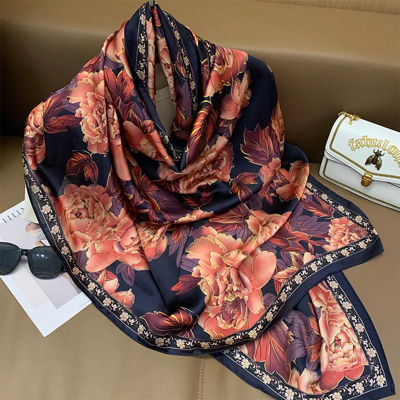 o_1j6sgg4uf1t2cuui1a9n1u51ion7 (1) Women’s Navy Floral-Print Scarf with Decorative Border - Image 1