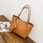 Women’s Two-Piece Chevron-Pattern Bag Set - Image 2