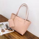 Women’s Two-Piece Chevron-Pattern Bag Set - Image 5