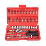 WZAUTO 46pcs Car Repair Spanner Tool Box Universal Hardware Hand Tools Ratchet Wrench Socket Sets