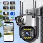 Waterproof Outdoor 8W 4MP PTZ Solar Panel Alarm I/O UBOX APP Wireless 4G WiFi Security CCTV Camera
