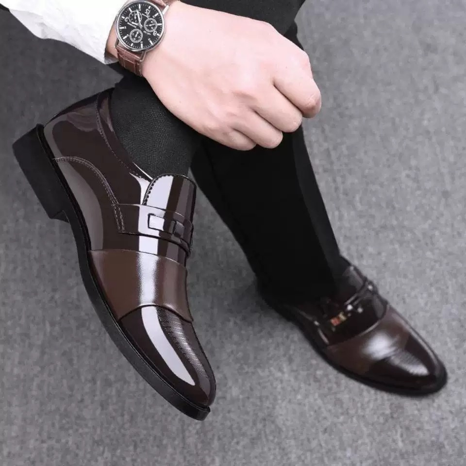 D0A4998F-72EC-47A8-B86F-C35D276D6A90 Men’s Gloss-Finish Buckle Shoes - Image 1