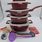 DESSINI 25-piece Non-stick Cookware square Striped Die-cast Aluminum Cookware Set