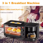 3 in 1 Breakfast Maker Microwave 3 in 1 Breakfast Station Oven Coffee Maker and Frying Pan