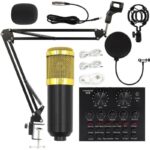 BM800 Microphone Set with V8 Sound Card – Gold