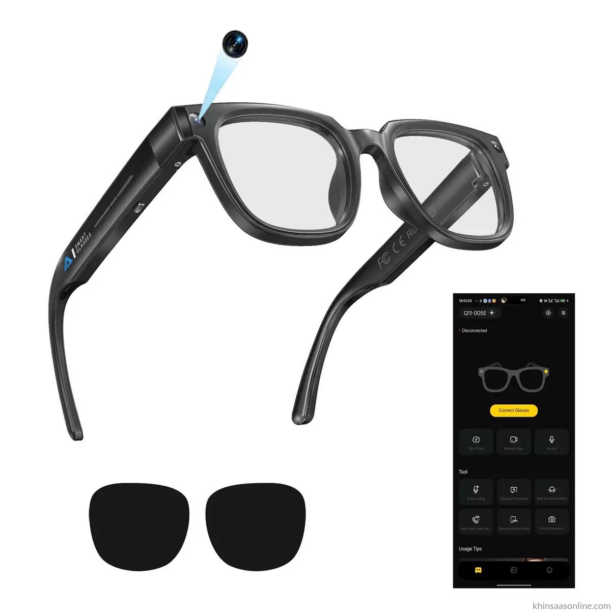 IMG_4748 Smart AI Translation Glasses - Dialogue Translation Glasses - Bluetooth Smart Eyewear - Image 1