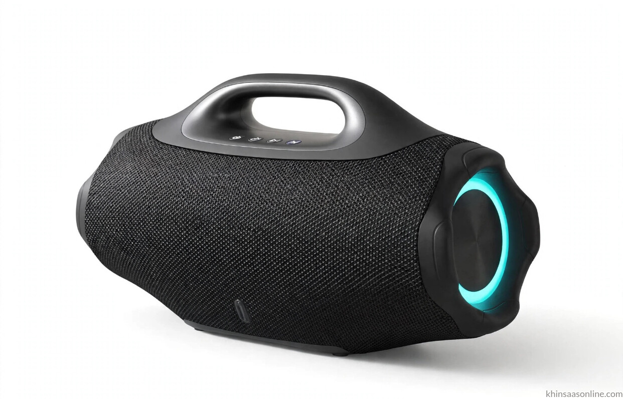 IMG_5079 Portable Bluetooth 5.4 Boombox Speaker - Wireless Speaker with Handle - Deep Bass with RGB Light - Image 1