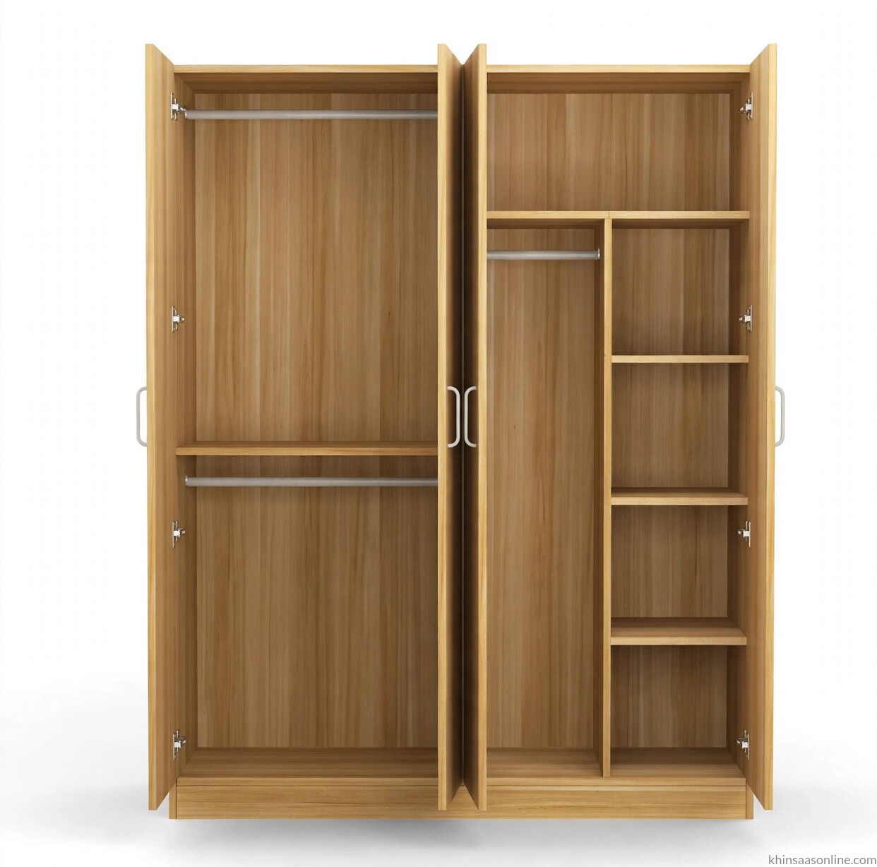 IMG_5512 Four-Door Wardrobe – Light Oak, 160cm - Image 1