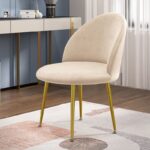 Upholstered Dining Chair with Gold-Tone Legs