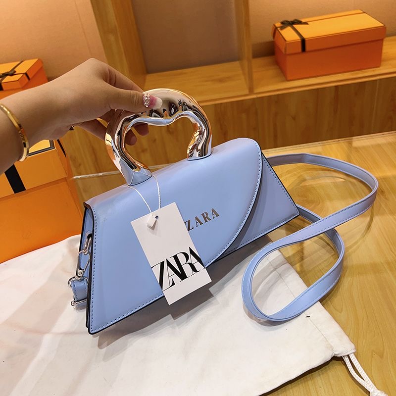 Curved-Handle Mini Shoulder Handbag
