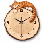 Orange Cat Decorative Wall Clock - 40cm