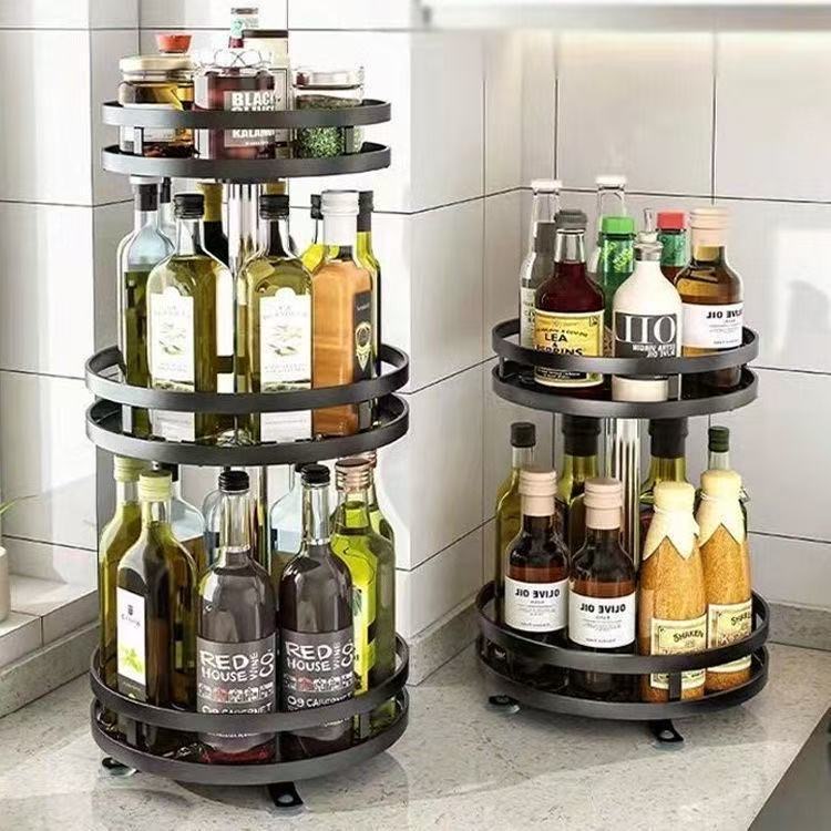 Three-Tier Rotating Kitchen Bottle Organiser
