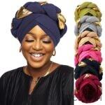 Two-Tone  Big Braid HeadScarf Cap