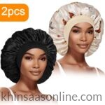 2-Pack Satin Hair Protection  Hair Bonnet