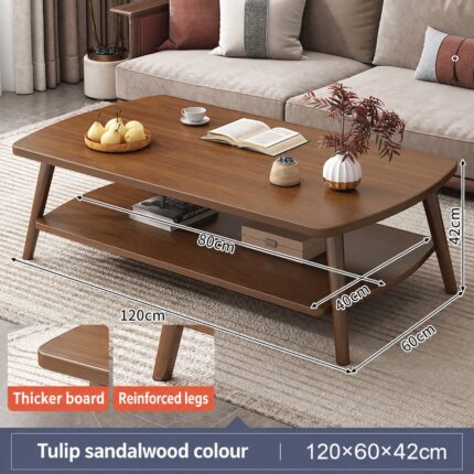 Wood-Effect Coffee Table with Lower Storage Shelf product photograph