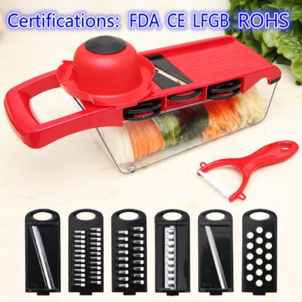 Manual Vegetable Slicer and Grater with Collection Container product photograph