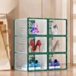 green six shoe storage cabinet