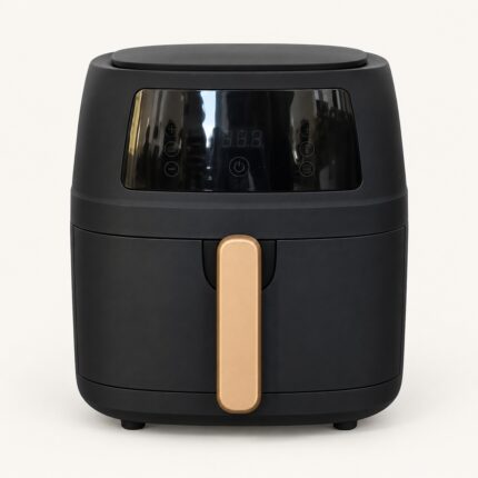 Black Digital Air Fryer with Gold Handle
