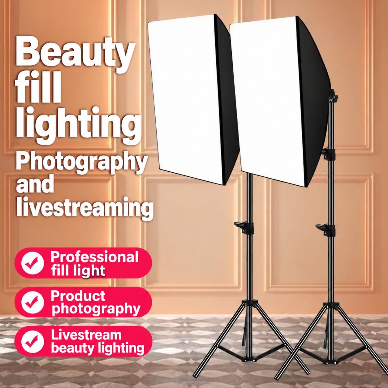 Photography Softbox Light with Stand – English product image Photography Softbox Light with Stand product photograph