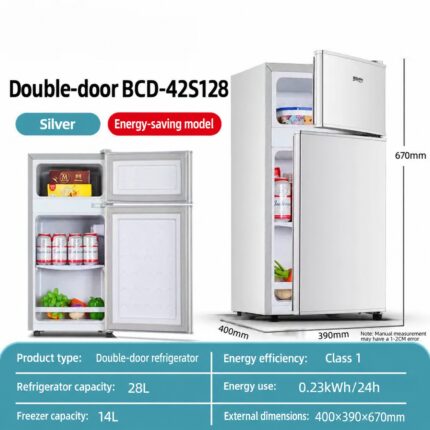 Compact Double-Door Refrigerator product photograph