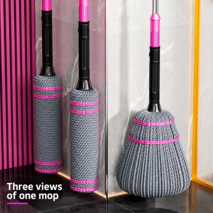 Twist-Wringing Floor Mop – Grey and Pink