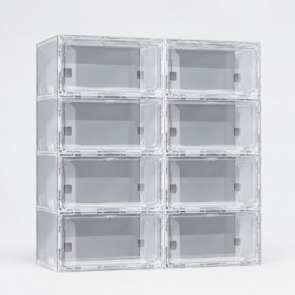 Clear Stackable Shoe Storage Boxes – 8-Pack