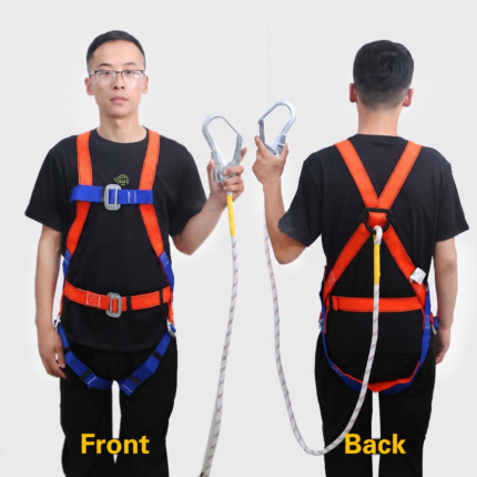 Full-Body Work Harness with Leg Straps – Single Small Hook, 2m
