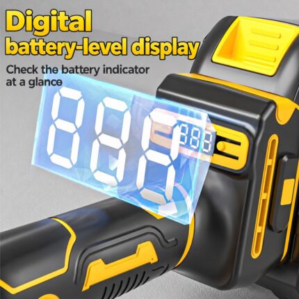 Cordless digital-display angle grinder — two-battery accessory kit