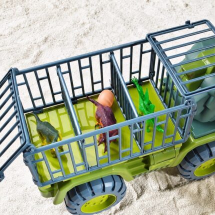 Dinosaur transport truck; photo illustrates play; choose exact figurine quantity