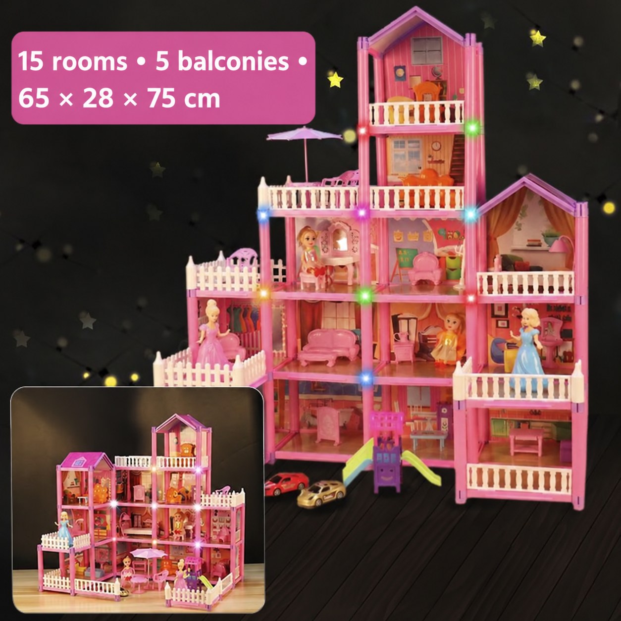 kso-dollhouse-7 Princess Dollhouses with Furniture and Dolls - Image 1