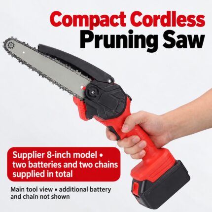 Compact Cordless Pruning Saw — Two-Battery, Two-Chain Kit — two batteries and two chains in total