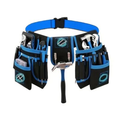 Blue-black tool belt; pictured tools are not included
