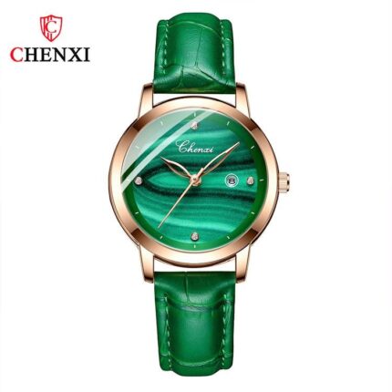 Green strap round green dial