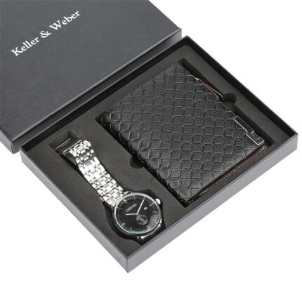 Black watch black wallet