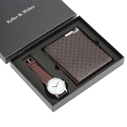 Brown watch brown wallet