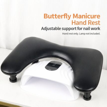 black adjustable butterfly manicure hand rest. Lamp not included.