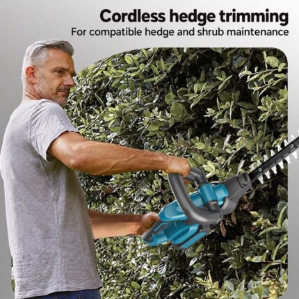 Hedge-trimmer demonstration photo — English