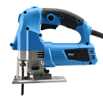 Blue corded jigsaw — side view