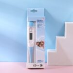 Blue thermometer with storage packaging