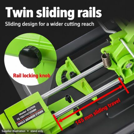 Sliding angle-grinder stand — grinder and blade not included
