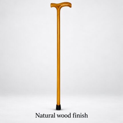 Natural wood finish walking cane