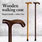 Wooden walking cane — natural and coffee finishes