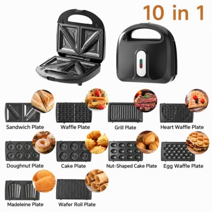 10 in 1 sandwich maker and its ten cooking plates